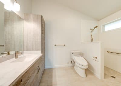 Here is another accessible bathroom off the second wing of the new home.
