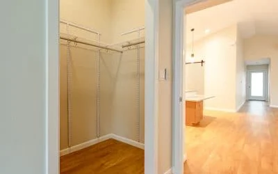 Storage is often high on the list of homeowner priorities. This deep alcove can function as a storage room or a small desk nook.
