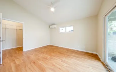 This is one of two master suites in the sisters’ home. Note the open layout for easy mobility.